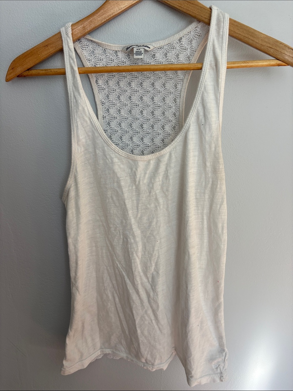 American Eagle Outfitters White Crochet-Back Tank